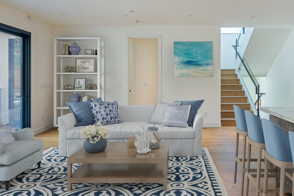 Hamptons Style Family Room Virtual Staging